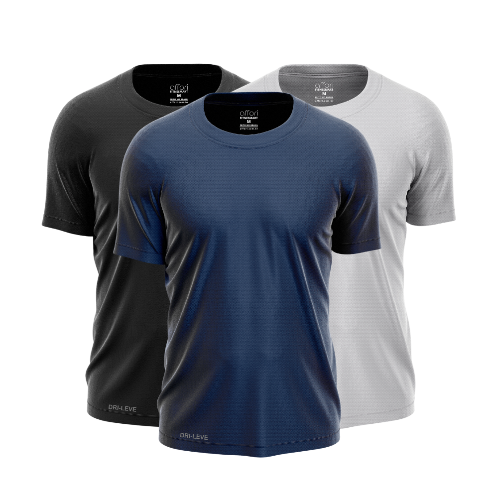 Set di 3 magliette da allenamento Dry Fit per uomo - antisudore - FieroFit