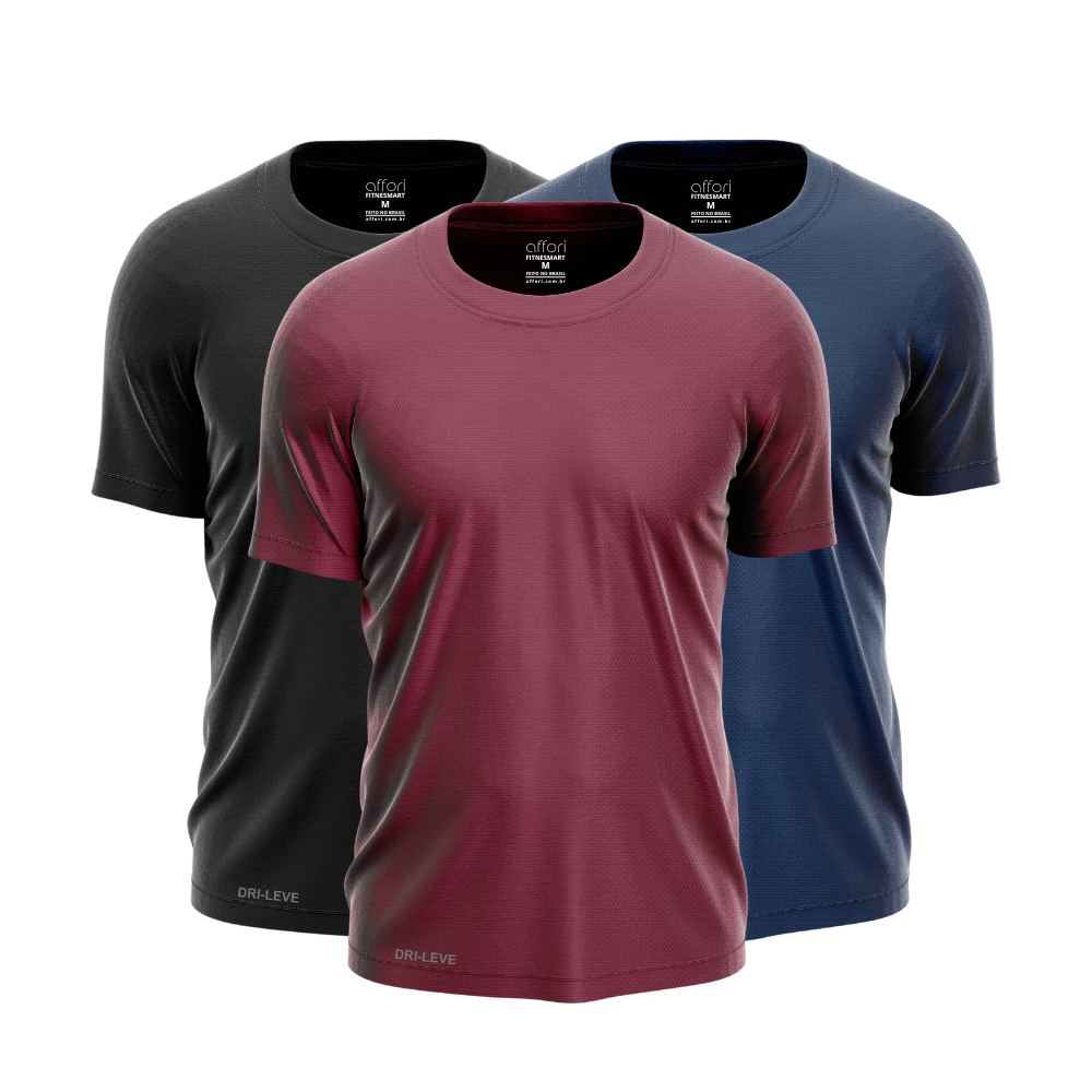 Set di 3 magliette da allenamento Dry Fit per uomo - antisudore - FieroFit