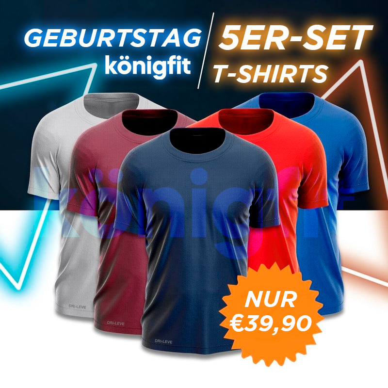 Set di 5 magliette tecnologiche da uomo - Offerta anniversario - FieroFit