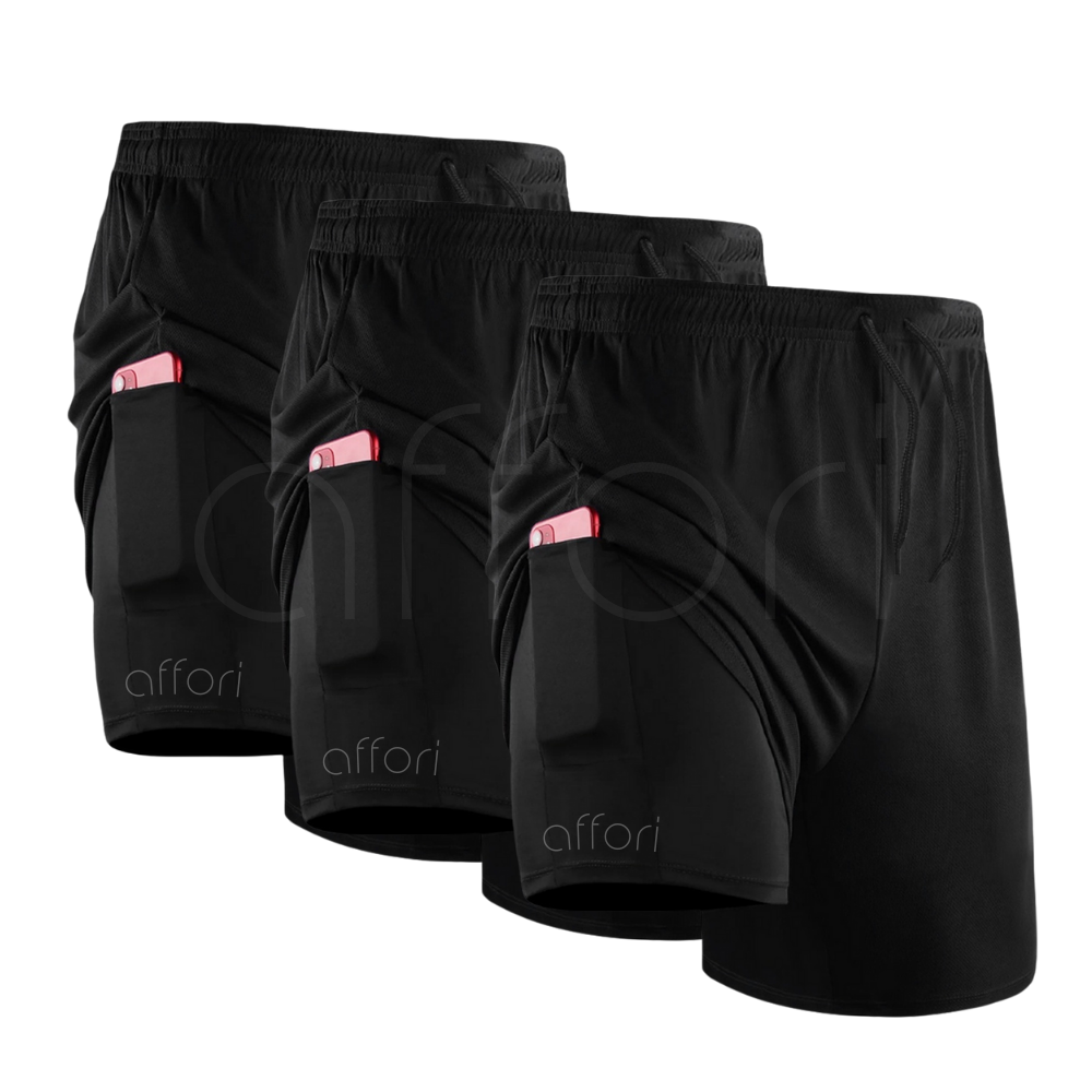 Confezione da 3 pantaloncini a compressione 2 in 1 – Azione invernale - FieroFit